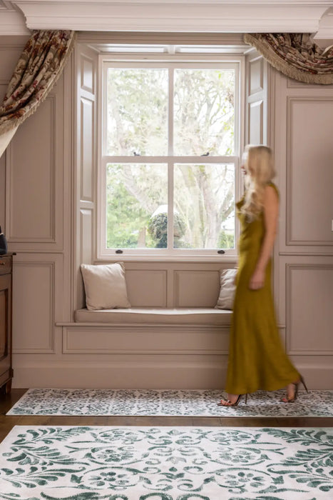 Vintage Scroll Washable Green Multi