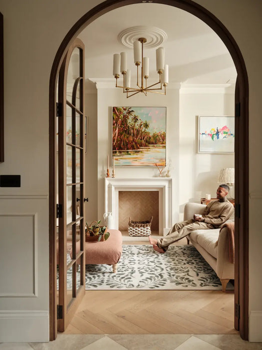 Vintage Scroll Washable Green Multi