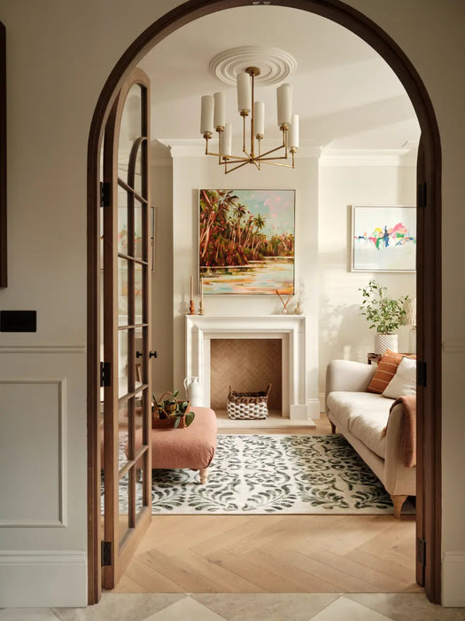 Vintage Scroll Washable Green Multi