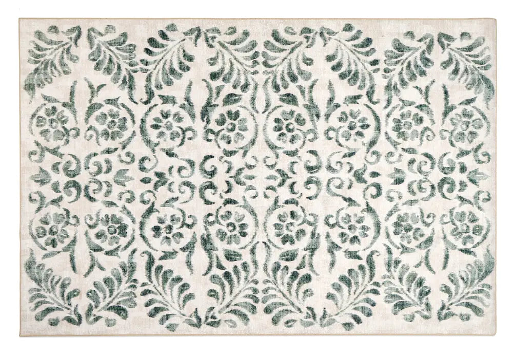 Vintage Scroll Green Washable