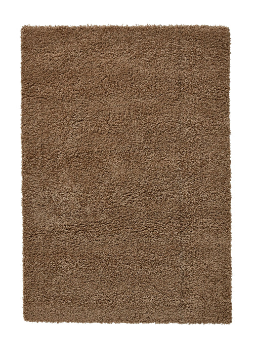 Think Rugs vista plain 2236 beige Brown, Beige Living Room Shaggy Rug.