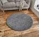 Think Rugs vista plain 2236 grey Grey Living Room Shaggy Rug.