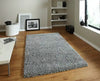 Think Rugs vista plain 2236 grey Grey Living Room Shaggy Rug.
