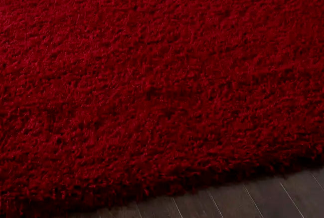 Think Rugs vista plain 2236 red Red Living Room Shaggy Rug.