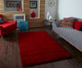 Think Rugs vista plain 2236 red Red Living Room Shaggy Rug.