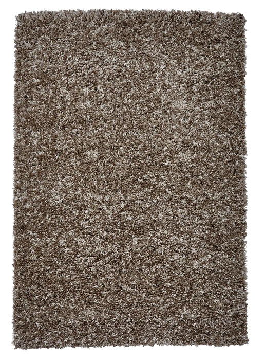 Think Rugs vista plain 3547 beige Beige Living Room Shaggy Rug.
