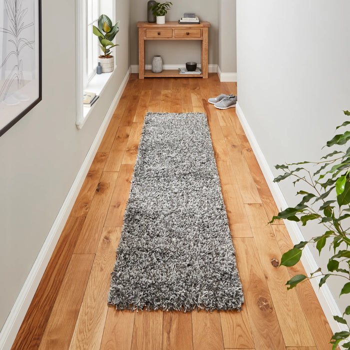 Think Rugs vista plain 3547 silver Grey Living Room Shaggy Rug.
