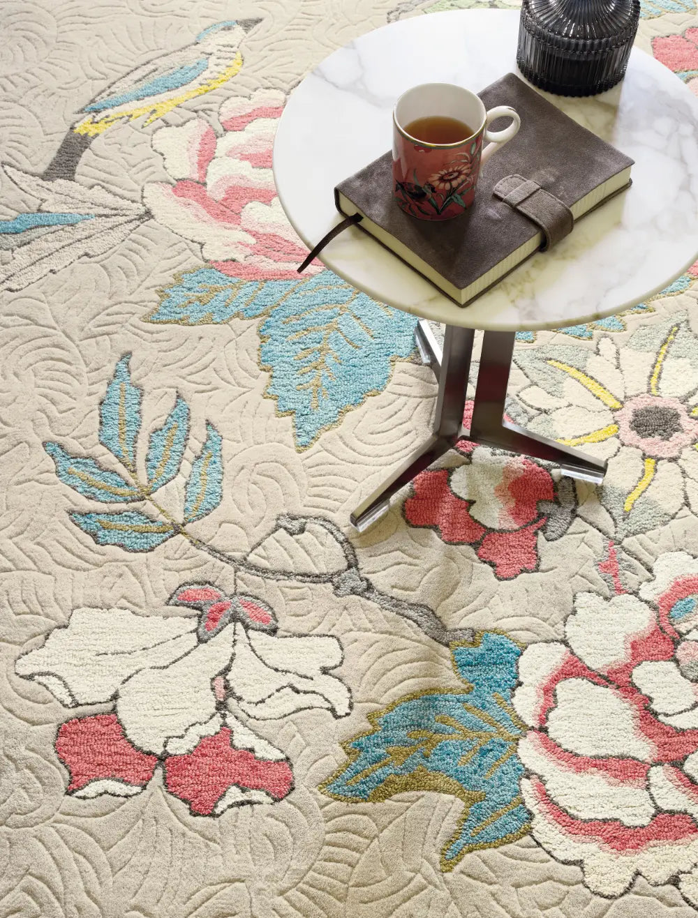 Paeonia WW -Coral Multicoloured Rug — RugsDirect Online