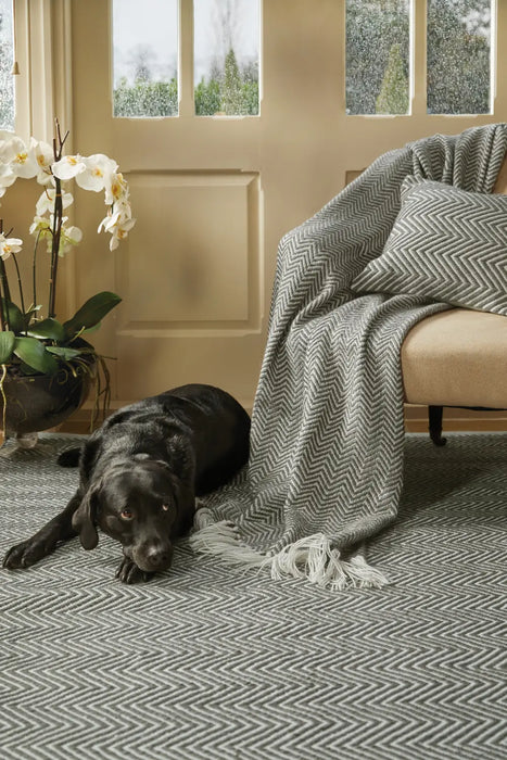 Hug Woven Herringbone Warm Grey Rug