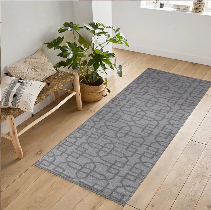Washable Gel-Back Havana Siam Silver Rug