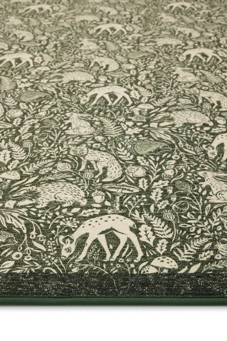 Eco Washable Whimsical Woodland Green Multi