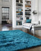 Asiatic whisper dark teal Blue, Teal Living Room Shaggy Rug.