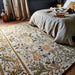 Morris & Co morris and co wilhelmina linen mustard 127401 Yellow, Ivory, Multicoloured Living Room Wool Rug.