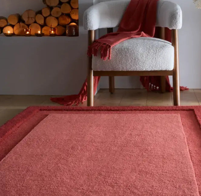 Stacked Border Wine Red Rug | Hard-wearing & Durable — RugsDirect Online
