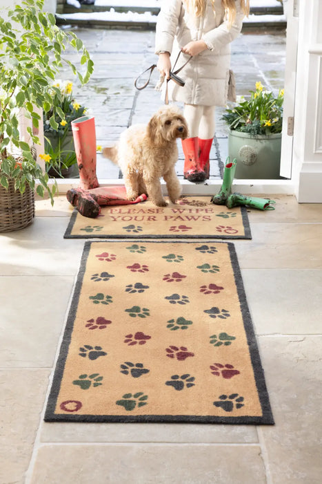 Hug Rug Washable Wipe Your Paws Beige Multi