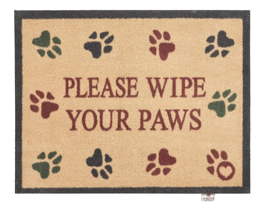 Hug Rug Washable Wipe Your Paws Beige Multi
