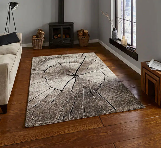 Think Rugs woodland think 2086 beige Beige Living Room  Rug.