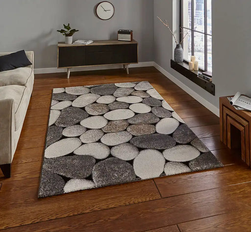 Think Rugs woodland think 2099 cream grey Grey, Ivory Living Room  Rug.