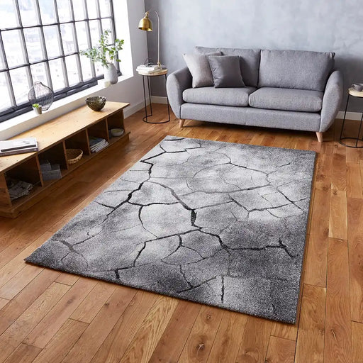 Think Rugs woodland think 21007 grey Grey Living Room  Rug.