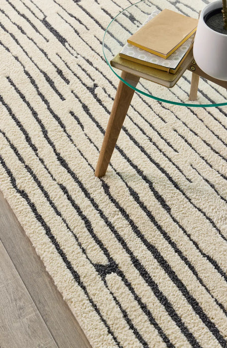 Wood Weave Ivory/Charcoal