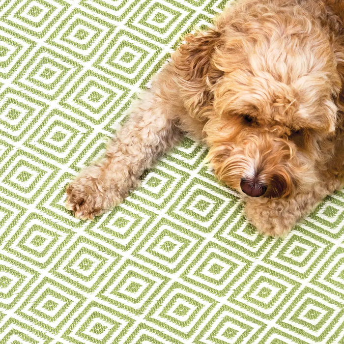 Hug Woven Diamond Green Rug