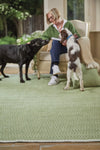 Hug Woven Herringbone Green Rug