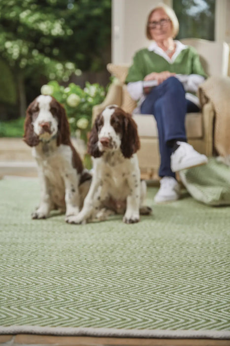 Hug Woven Herringbone Green Rug