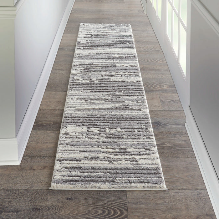 Nourison Delivered in 6 weeks   USA zermatt zer02 grey ivory Grey, Ivory Living Room  Rug.