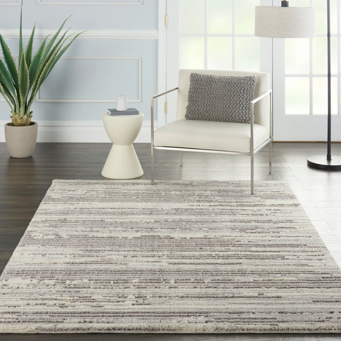 Nourison Delivered in 6 weeks   USA zermatt zer02 grey ivory Grey, Ivory Living Room  Rug.