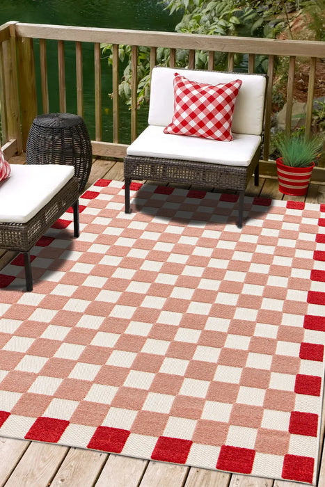 Zouk CHECKER PINK/RED Indoor / Outdoor