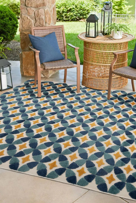 Zouk TILE BLUE/OCHRE Indoor / Outdoor