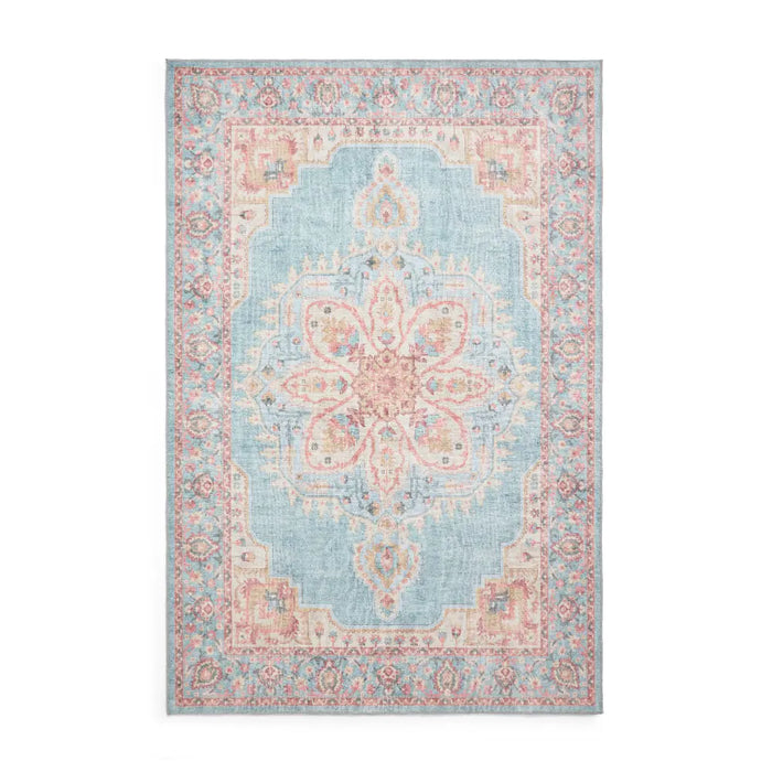 Zahra Washable S0063 Blue/Beige