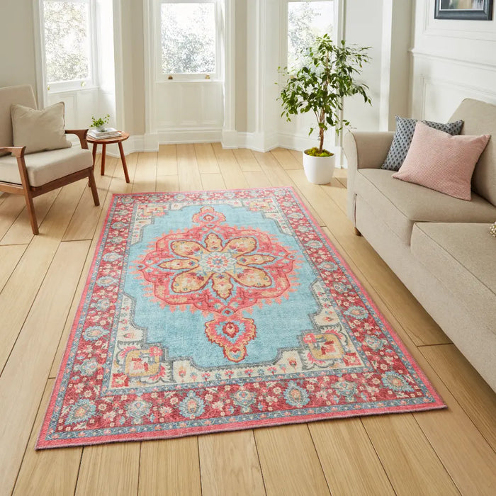 Zahra Washable S0063 Blue/Red
