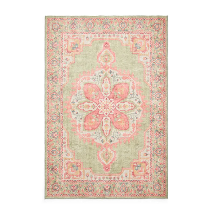 Zahra Washable S0063 Green/Pink