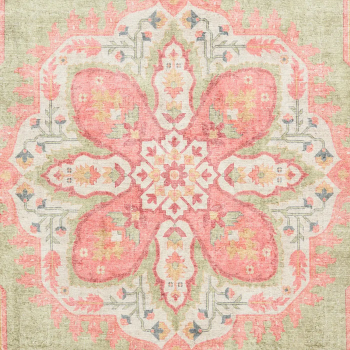 Zahra Washable S0063 Green/Pink