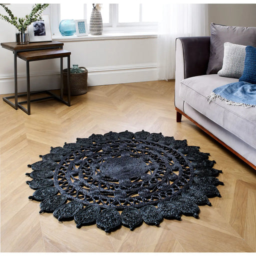 Oriental Weavers zarla black Black Living Room Floral Rug.