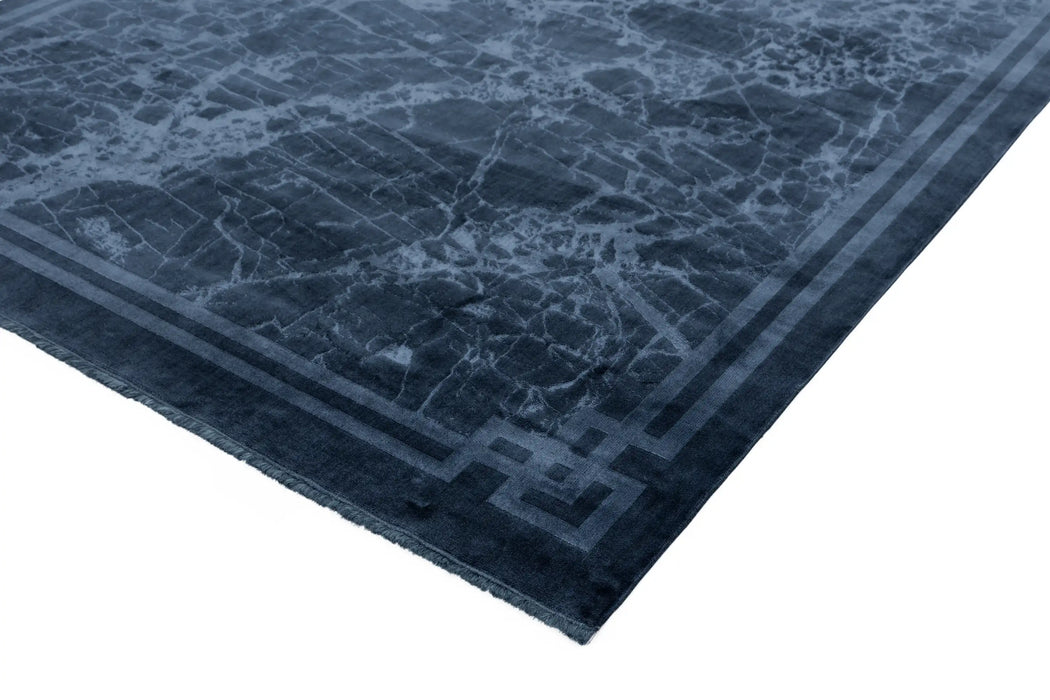 Asiatic zehraya ze02 ink blue border Blue Living Room  Rug.