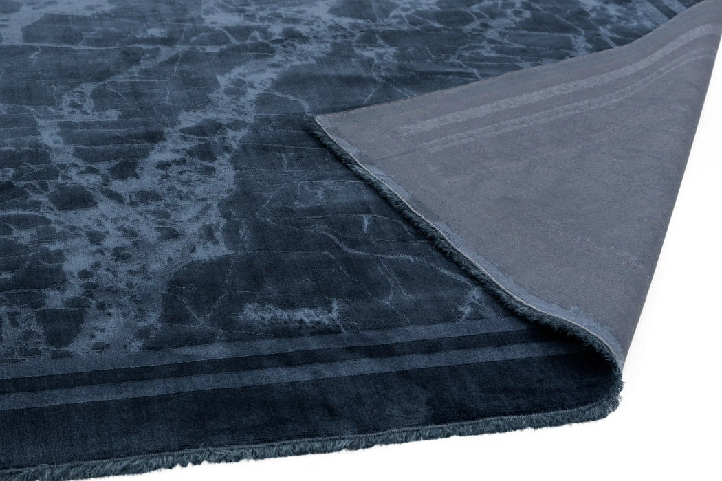 Asiatic zehraya ze02 ink blue border Blue Living Room  Rug.
