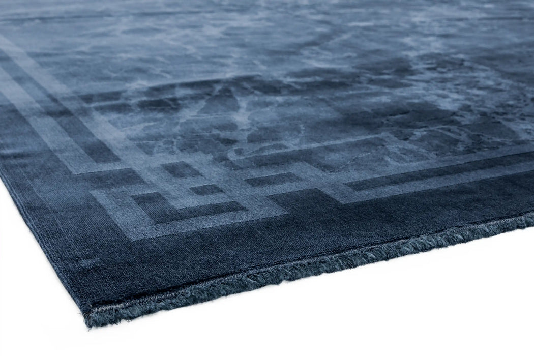Asiatic zehraya ze02 ink blue border Blue Living Room  Rug.