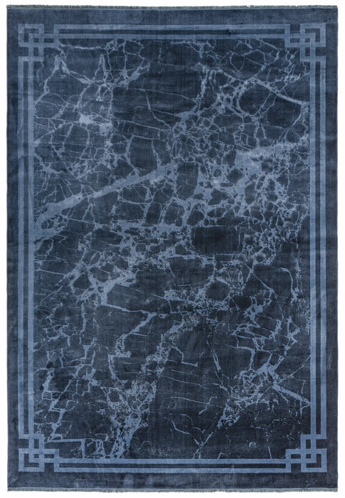 Asiatic zehraya ze02 ink blue border Blue Living Room  Rug.