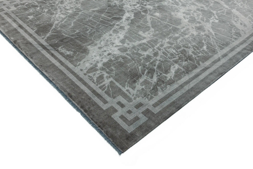 Asiatic zehraya ze04 silver border Grey Living Room  Rug.
