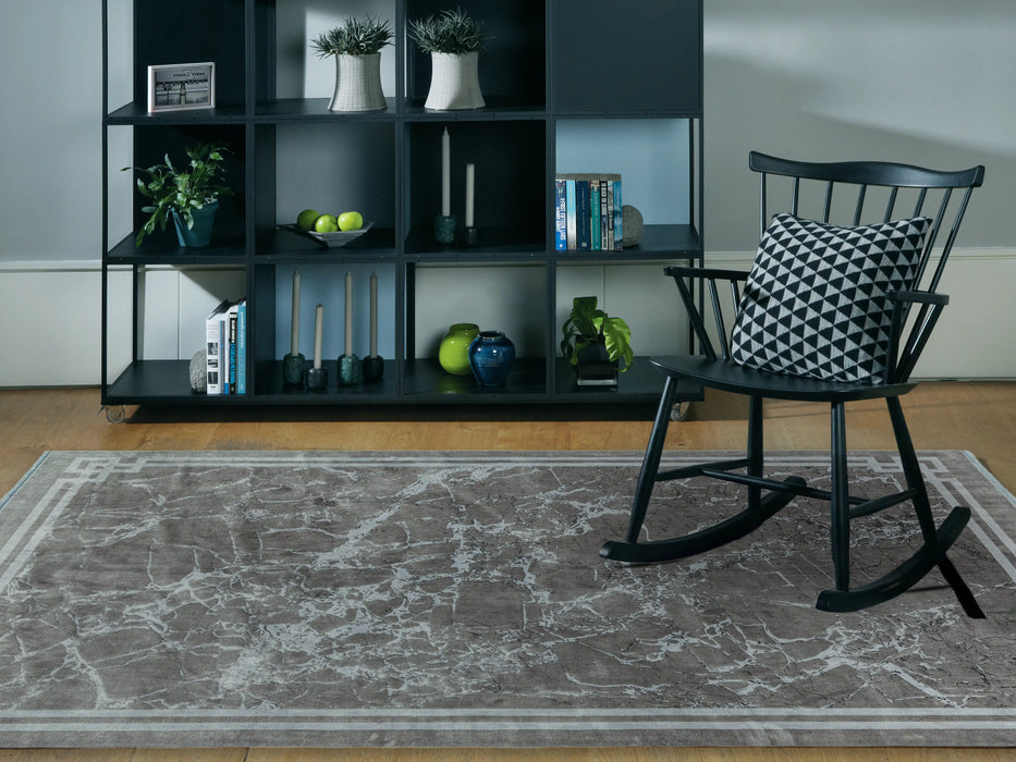 Asiatic zehraya ze04 silver border Grey Living Room  Rug.