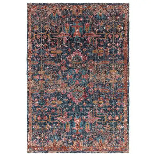 Asiatic zola evin Blue, Multicoloured, Pink Living Room Moroccan Rug.