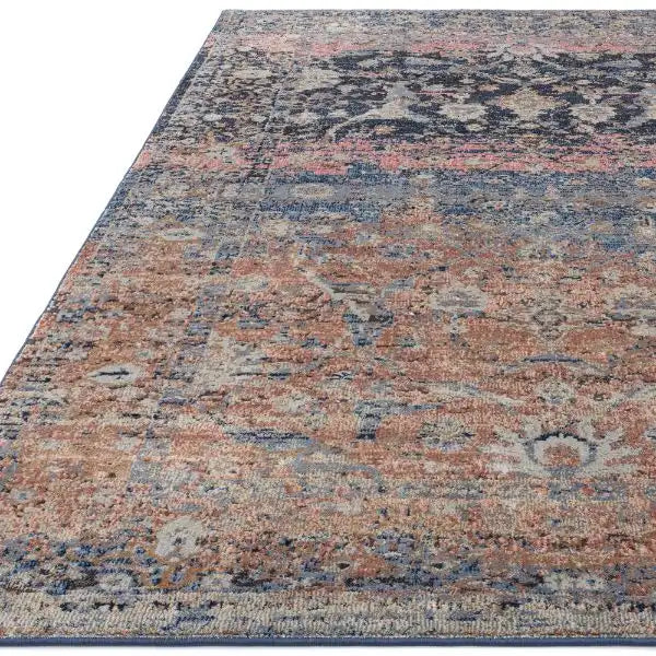 Asiatic zola fasa Blue, Black, Multicoloured Living Room Moroccan Rug.