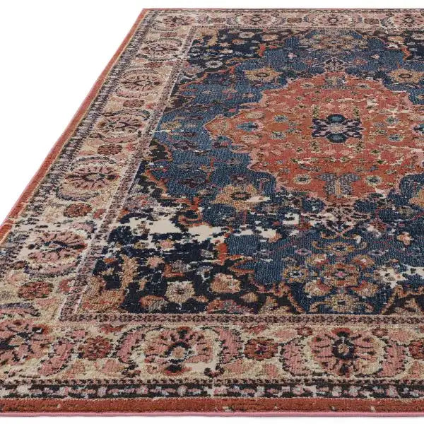 Asiatic zola heris Blue, Multicoloured Living Room Moroccan Rug.
