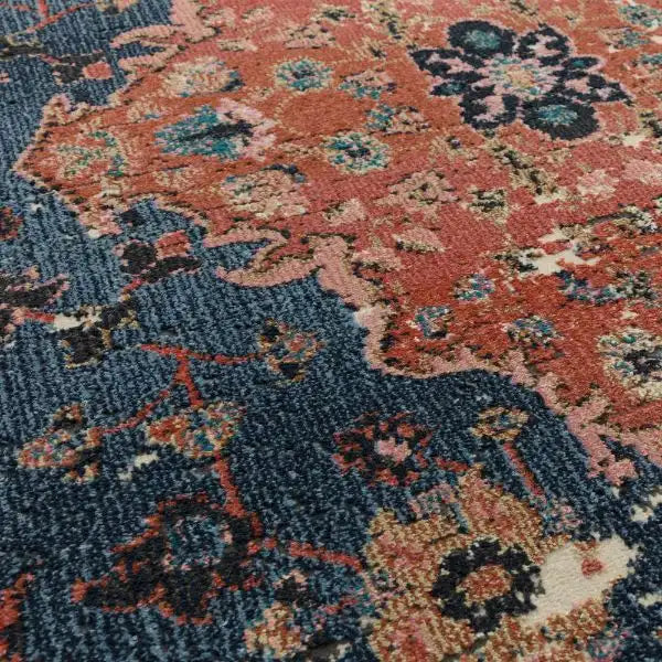 Asiatic zola heris Blue, Multicoloured Living Room Moroccan Rug.