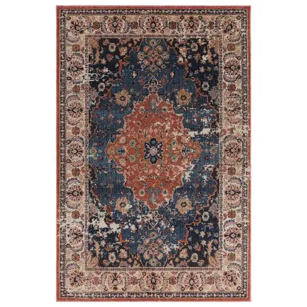 Asiatic zola heris Blue, Multicoloured Living Room Moroccan Rug.