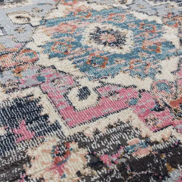 Asiatic zola razan Grey, Black, Multicoloured Living Room Moroccan Rug.