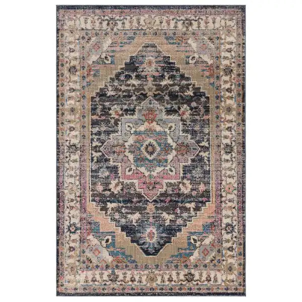 Asiatic zola razan Grey, Black, Multicoloured Living Room Moroccan Rug.
