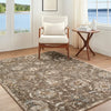 Arda Vintage Brown Grey Taupe Traditional Boho Fringe Living Dining Bedroom ACZ2300 Rug